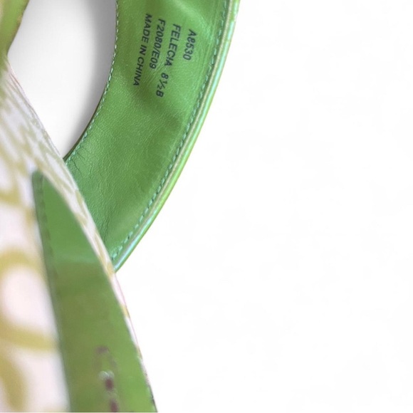 Coach Lime Green Patterned Sandals - Picture 2 of 6